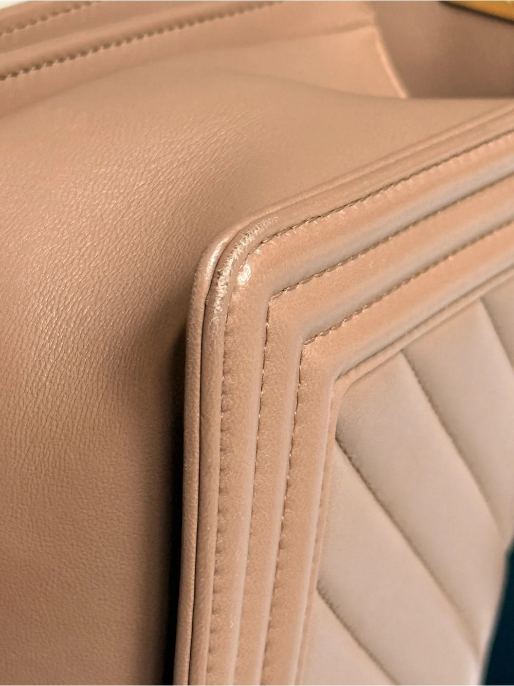CHANEL Chevron Quilted Medium Boy Bag in Beige - Picture 13 of 14